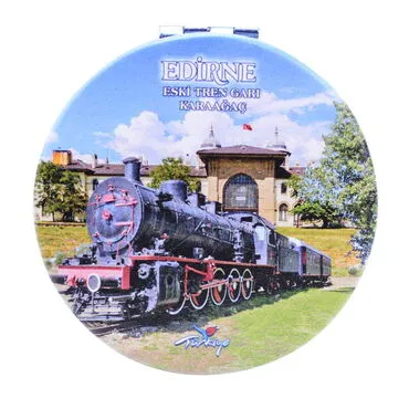 Edirne Themed Customised Uv Printed Round Compact Mirror 72x11 mm - 9