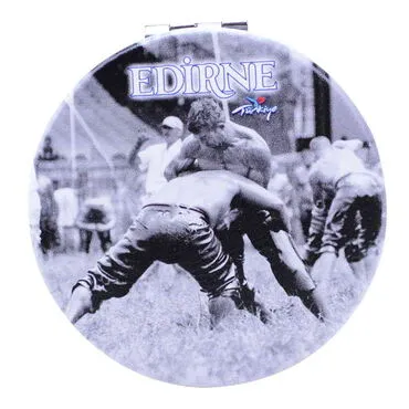 Edirne Themed Customised Uv Printed Round Compact Mirror 72x11 mm - 10