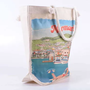 Customazible Digital Printed Kanvas Beach Bag 35x40 cm - Standart - 2