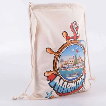 City Themed Digital Printed Raw Fabric Backpack 33x43 cm - Standart - 2