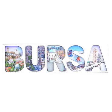 Bursa Themed Wooden Customised City Name Letter Souvenir Fridge Magnet - Standart