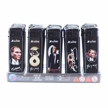 Toptan Atatürk Temalı UV Plastik Beyaz Baskılı Çakmak - 3