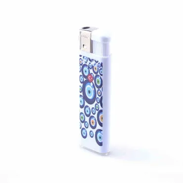 Evil Eye Themed UV Plastic White Printed Lighter - 2