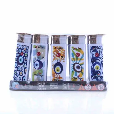 Evil Eye Themed UV Plastic White Printed Lighter - 3