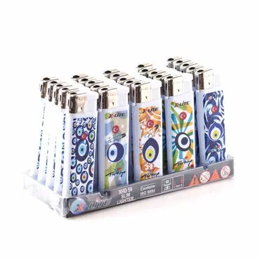 Evil Eye Themed UV Plastic White Printed Lighter - 4