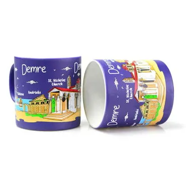 Demre Themed Customised Serigraphy Printed Ceramic Mug 82x90 mm - 2