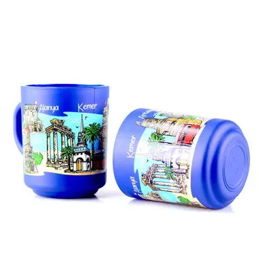 Toptan Antalya Bölgesi Temalı Myros Boyalı Oval Cam Kupa - 2
