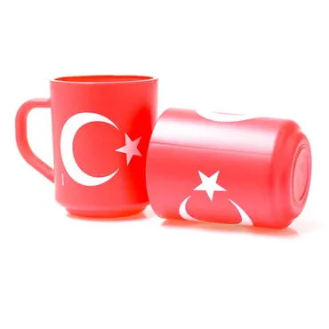 Toptan Bayrak Temalı Myros Boyalı Oval Cam Kupa - 2
