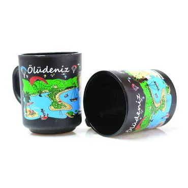 Fethiye Region Themed Colored Glass Mug - 2