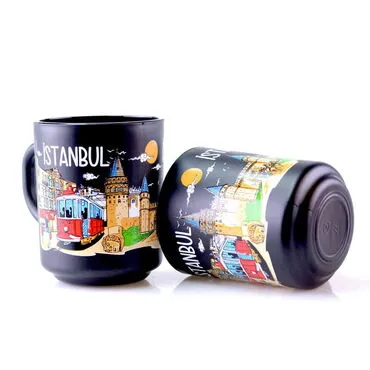 Istanbul Themed Colored Glass Mug - 3