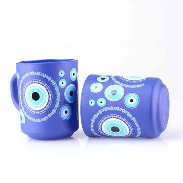 Evil Eye Themed Colored Glass Mug - Standart - 3