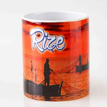 Rize Themed Customised Porcelain Souvenir Travel  Mug 80x95 mm - 8