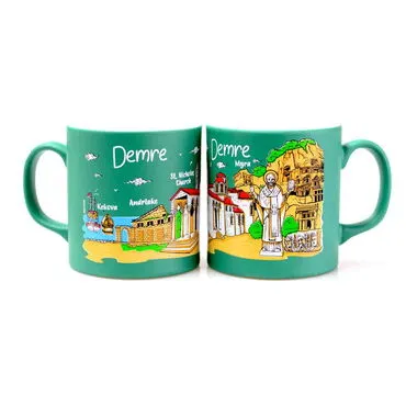Demre Themed Customised Serigraphy Printed Ceramic Mug 82x90 mm - 8