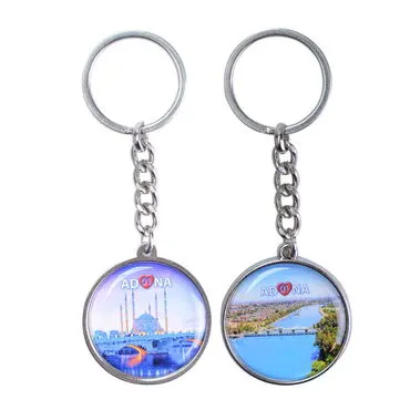 Adana Themed Metal Double Sided Round Keychain 40x95 mm - 3