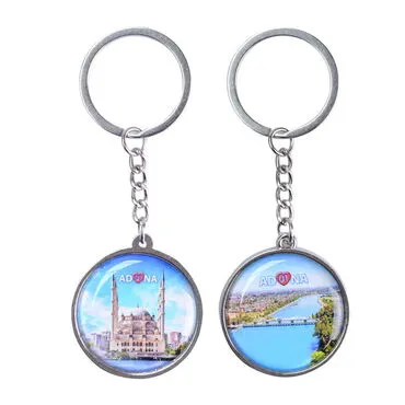 Adana Themed Metal Double Sided Round Keychain 40x95 mm - 4