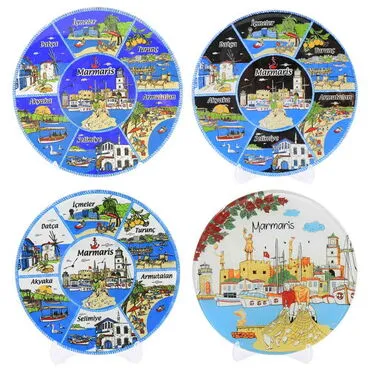 Marmaris Region Themed Bespoke Printed Glass Plate 21 Cm - 2