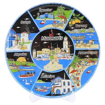 Marmaris Region Themed Bespoke Printed Glass Plate 21 Cm - 3