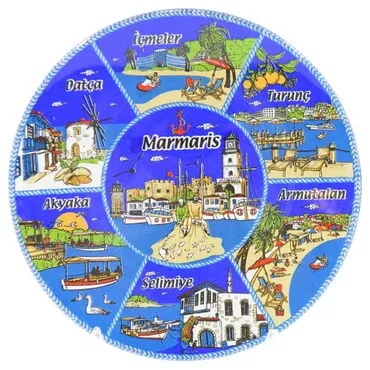 Marmaris Region Themed Bespoke Printed Glass Plate 21 Cm - 5