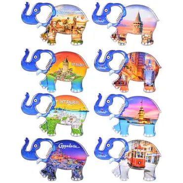 Toptan İstanbul Temalı Myros Metal Fil Açacak Magnet 98x61 mm - 5
