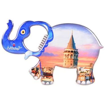 Toptan İstanbul Temalı Myros Metal Fil Açacak Magnet 98x61 mm - 2