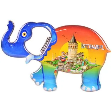 Toptan İstanbul Temalı Myros Metal Fil Açacak Magnet 98x61 mm - 7
