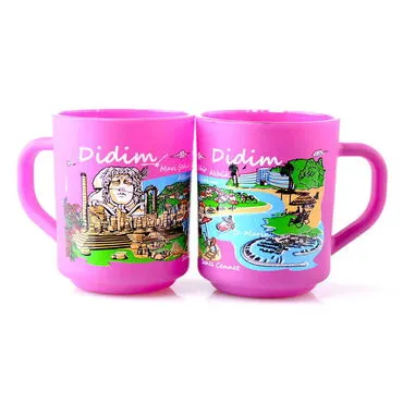 Toptan Didim Temalı Myros Boyalı Oval Cam Kupa - 5