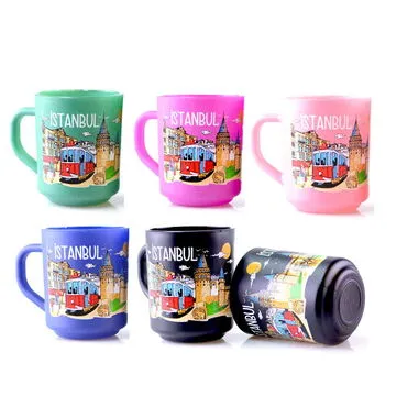 Istanbul Themed Colored Glass Mug - 5