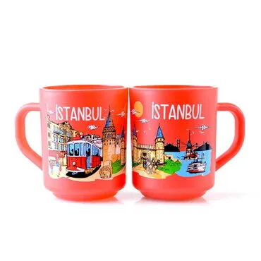 Istanbul Themed Colored Glass Mug - 6