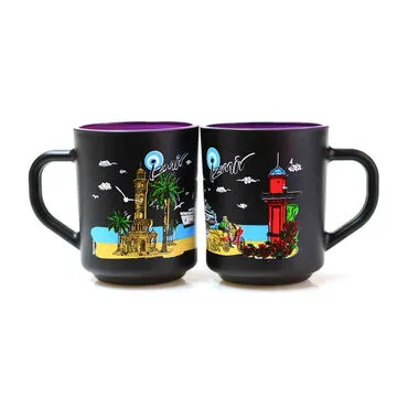 Izmir Themed Colored Glass Mug - 6
