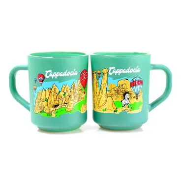 Cappodocia Themed Colored Glass Mug - 4