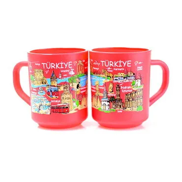 Toptan Türkiye Temalı Myros Boyalı Oval Cam Kupa - 4