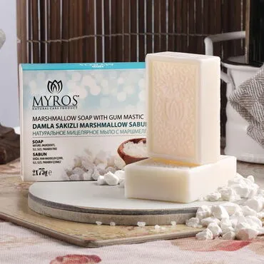 Toptan Myros 2x75 Gr Damla Sakizli Marshmallow Sabun
