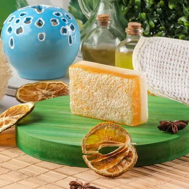 Toptan 100 Gr.d.dörtgen Mandali̇na Esansli Kabak Li̇fli̇ Vücut Bakim Sabunu 