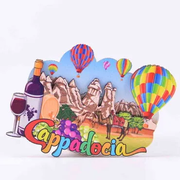 Toptan Kapadokya Temalı 3D Resimli Ahşap Magnet - 3