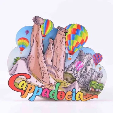 Toptan Kapadokya Temalı 3D Resimli Ahşap Magnet - 4