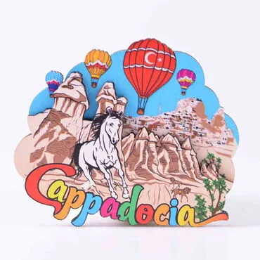 Toptan Kapadokya Temalı 3D Resimli Ahşap Magnet - 6
