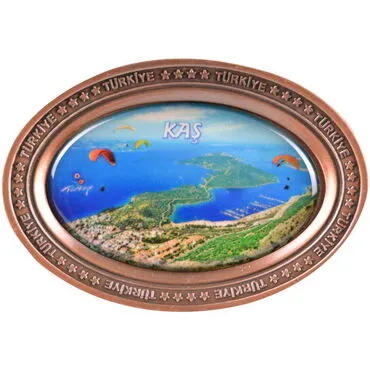Toptan Kaş Temalı Myros Metal Oval Magnet - 4