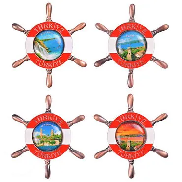 Toptan Antalya Temalı Myros Metal Dümen Magnet - 2