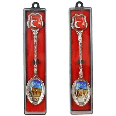 Ephesus Themed Collectible Souvenir Metal Tea Spon With Giftbox - 4