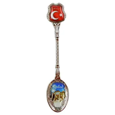 Ephesus Themed Collectible Souvenir Metal Tea Spon With Giftbox - 6
