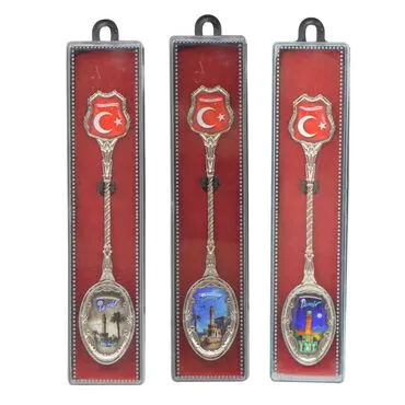 Izmir Themed Collectible Souvenir Metal Tea Spon With Giftbox - 2