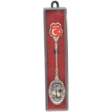 Izmir Themed Collectible Souvenir Metal Tea Spon With Giftbox - 4