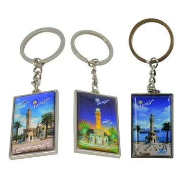 Izmir Themed Metal Rectangle Keychain 30x100 mm - 2