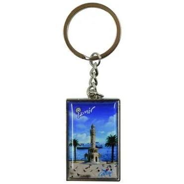 Izmir Themed Metal Rectangle Keychain 30x100 mm - 3