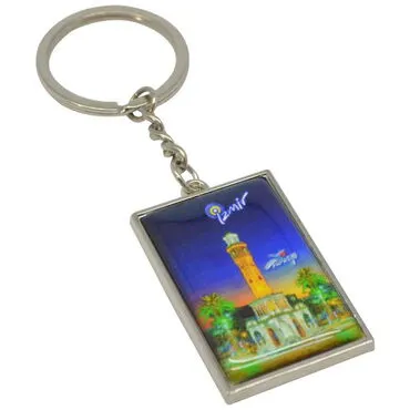 Izmir Themed Metal Rectangle Keychain 30x100 mm - 5