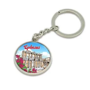 Toptan Efes Temalı Myros Metal Yuvarlak Anahtarlık 35x90 mm - 5