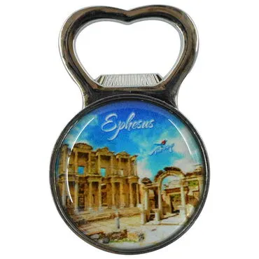 Ephesus Themed Metal Magnetic Small Round Opener 38x60 mm - 4