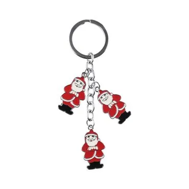 Christmas Themed Metal Customized Enamel Keyring 3 Charms - Standart - 2