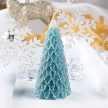 Carved Pine Tree Candle
