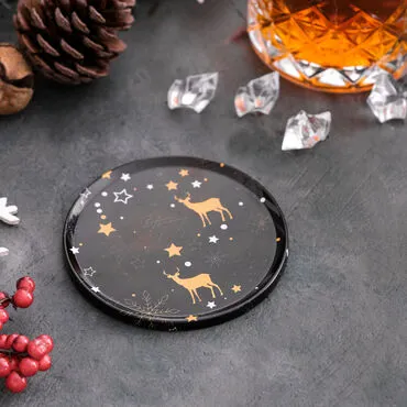 Christmas Themed Customised Metal Tin Coaster 90 mm - 3